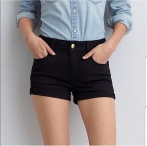 American Eagle Super Stretch Black Midi Shorts